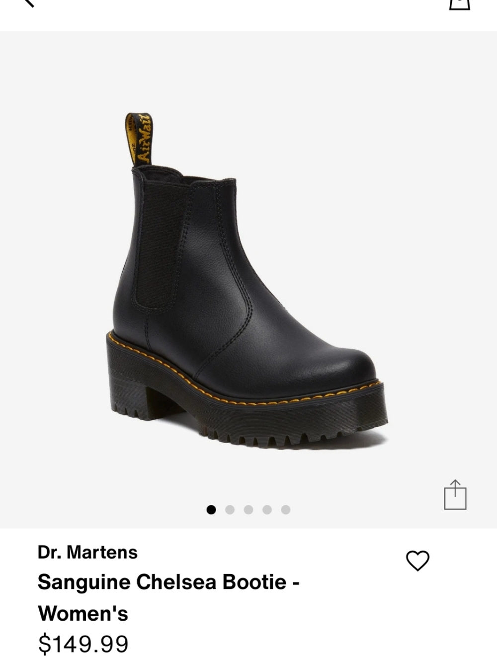 Dr. Martens Black Chelsea Platform Bootie